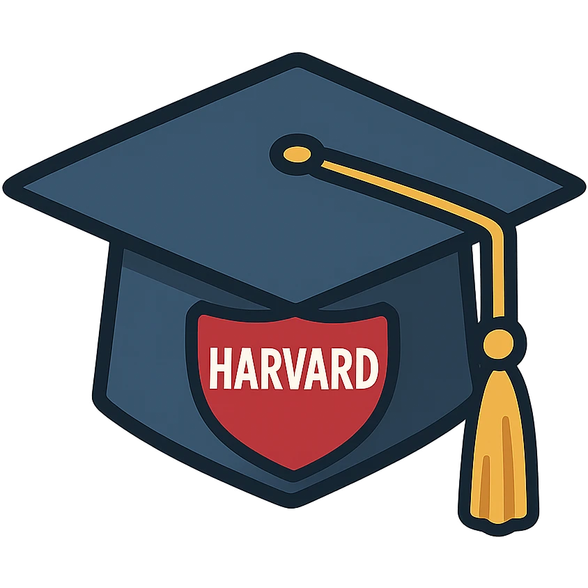 flat toon style Harvard graduation cap emoji