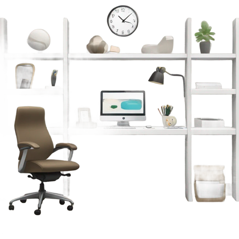 modern-minimalistic-decorated-home-office-front view emoji
