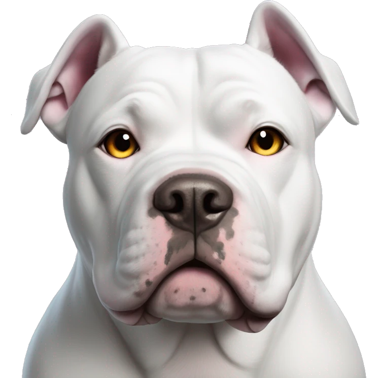 Lilac tri XL American Bully dog with blue eyes emoji