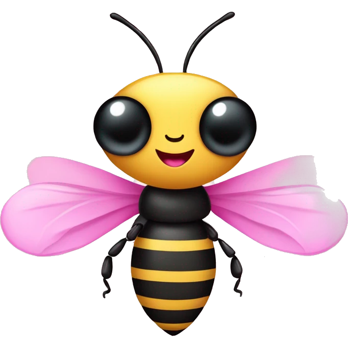 coquette bee with pink bow emoji