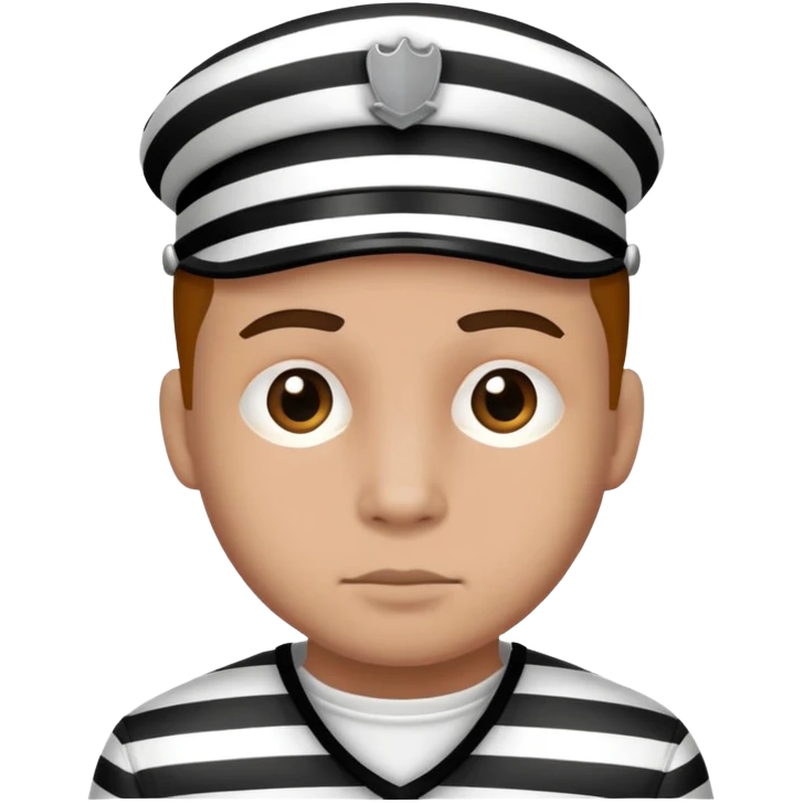 a criminal in a prisoner's striped uniform emoji