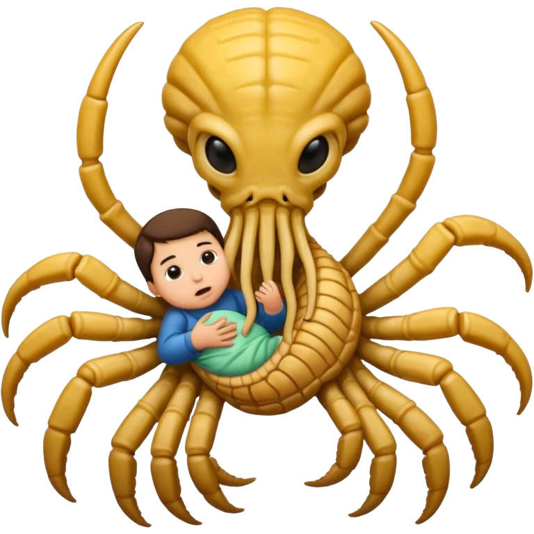 man with Baby Facehugger emoji