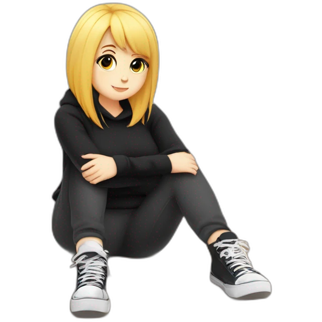 Full body curvy emo girl sits on the floor черная юбка белые трусики рваные полосатые чулки emoji