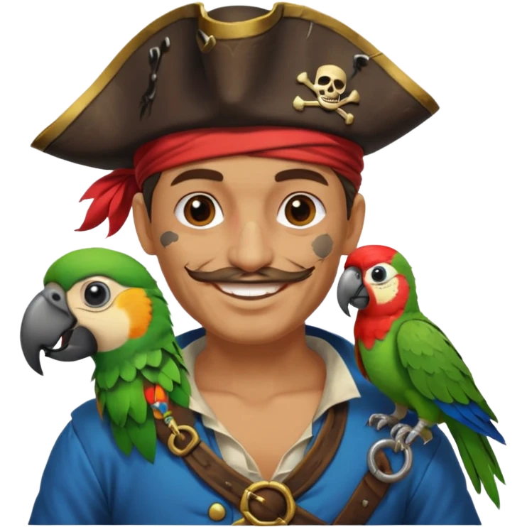 pirate and parrot emoji