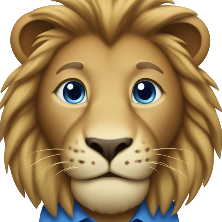 lion wearing a blue shirt emoji