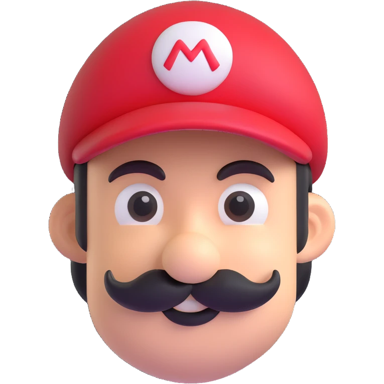Mario with mustache and red cap emoji
