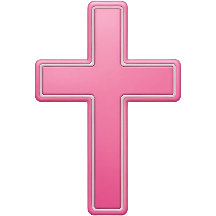 Pink and white simple cross emoji