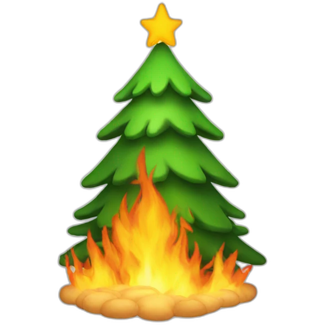 Christmas tree and fire emoji