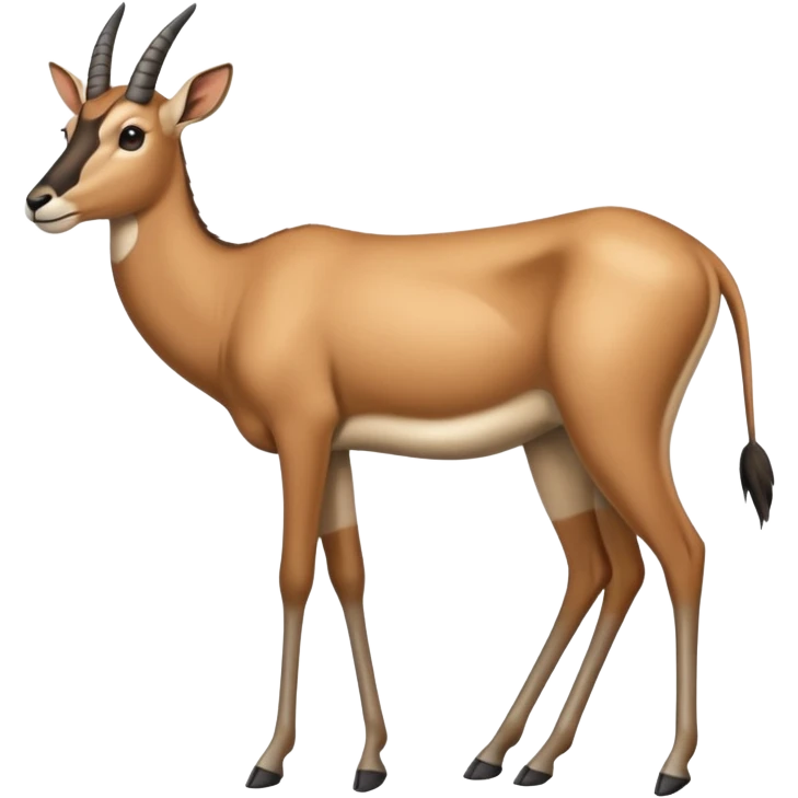Wildebeest-gazelle-hybrid, full body emoji