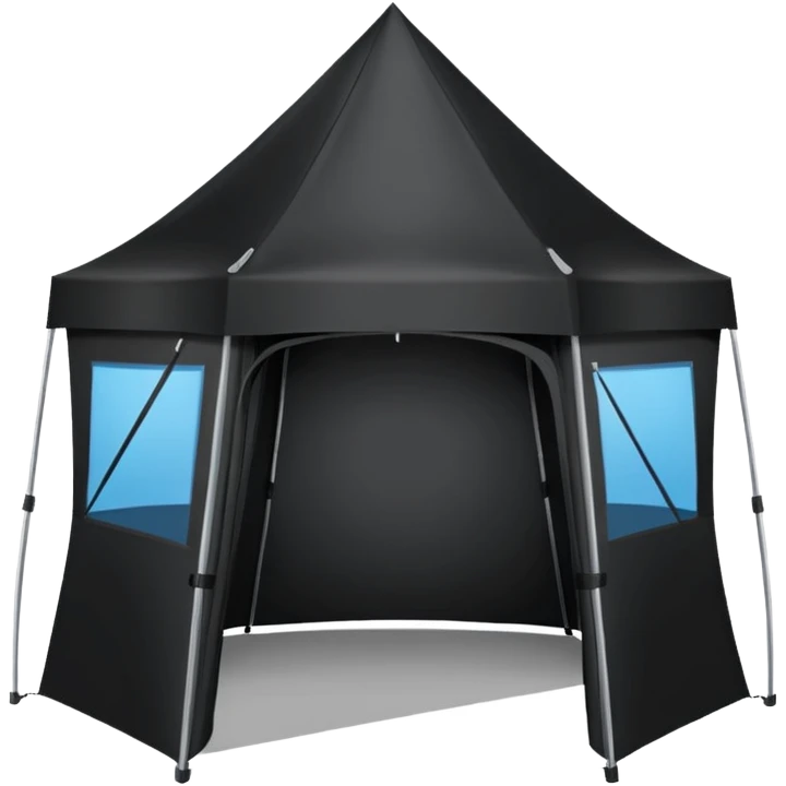 black pop up standing tent open emoji