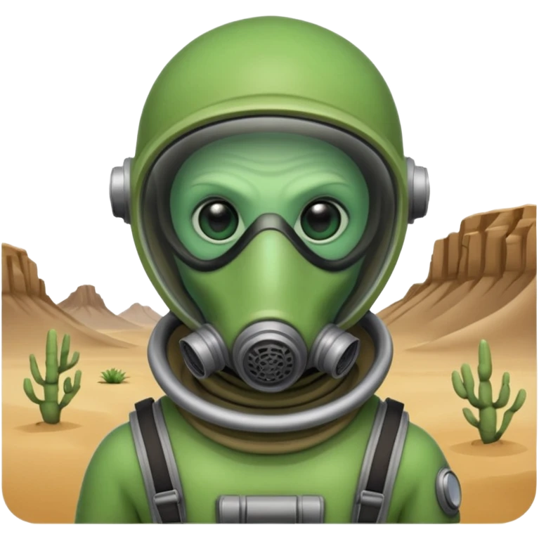 alien living in desert just face  emoji