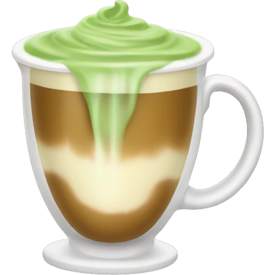 Steaming hot matcha latte  emoji