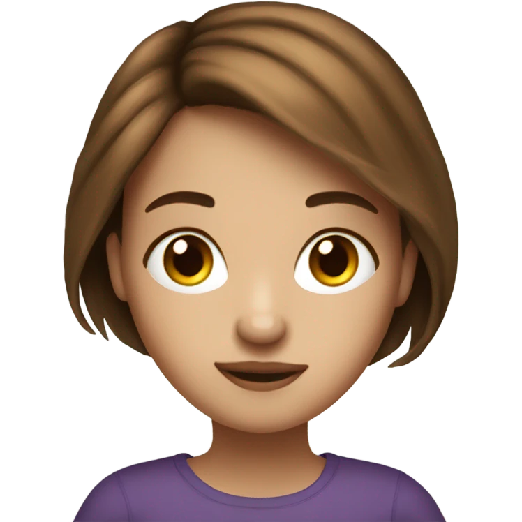 Create an girl emoji with brown hair reading iPad kindle emoji