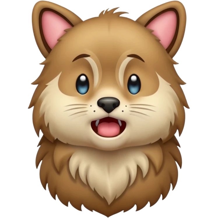 animal crying with shout, full body. emoji