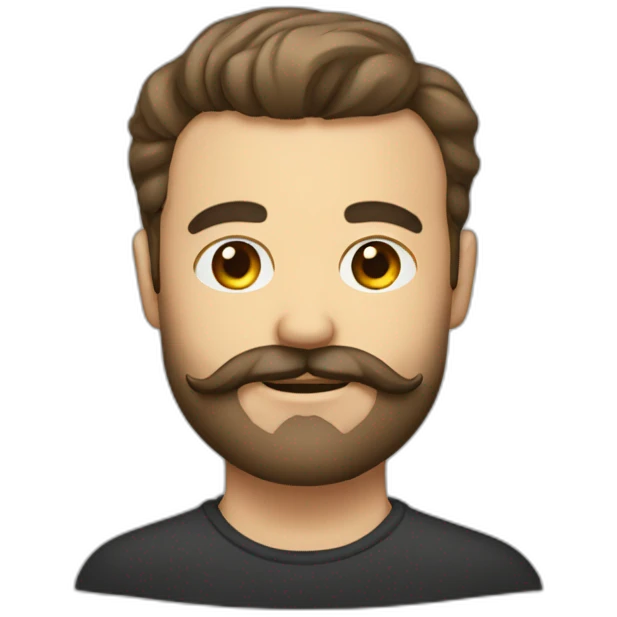 homme moustache et barbe emoji