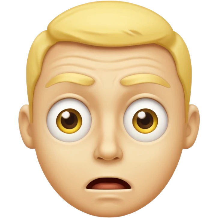 emoji generic yellow face but stressed and excited at the same time emoji