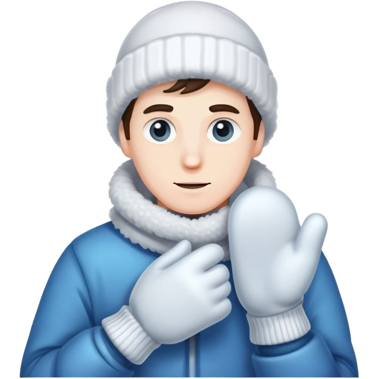 freezing man wearing mittens emoji