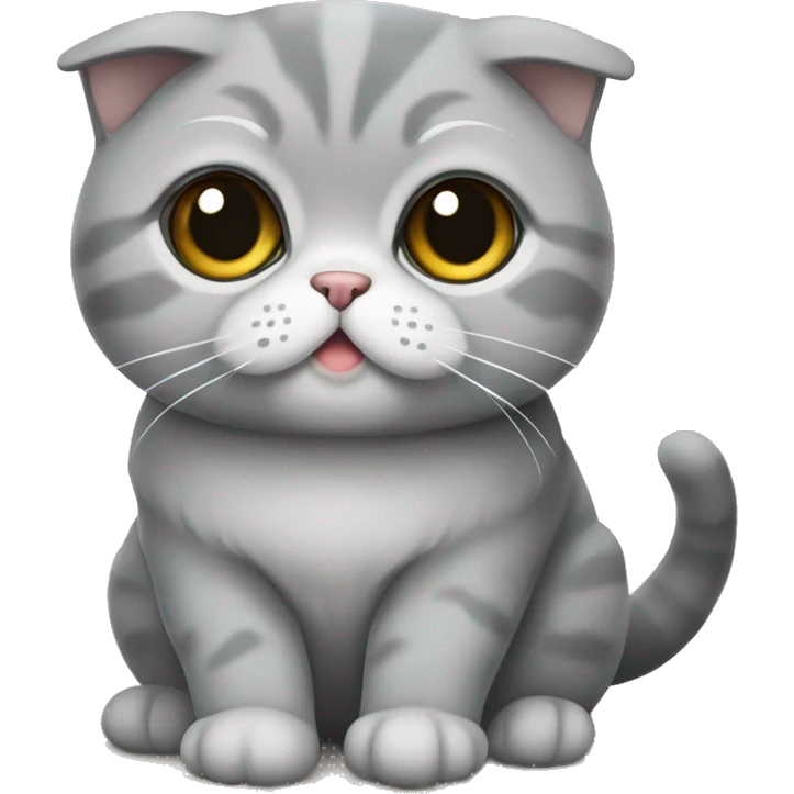 Gray Scottish fold sitting  emoji
