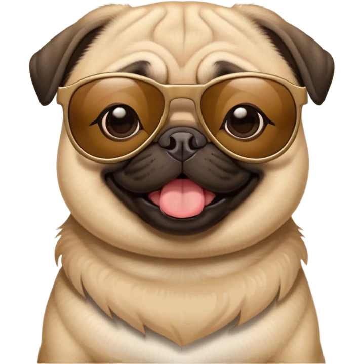 Pug wearing sunglasses emoji