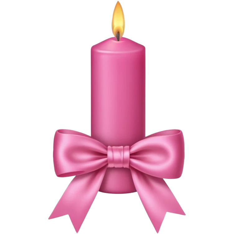Pink candle with pink ribbon emoji