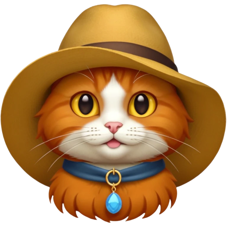 Chat qui porter pun chapeau emoji