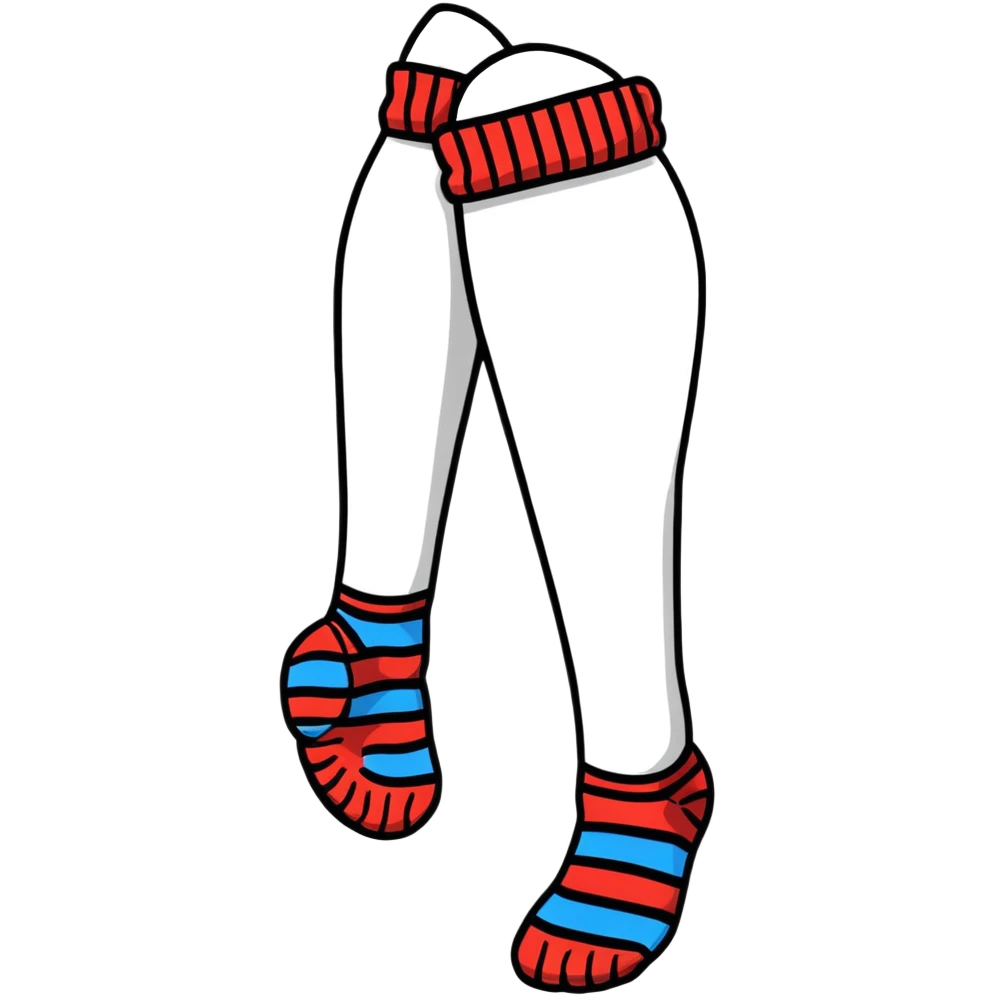 feet with striped socks emoji