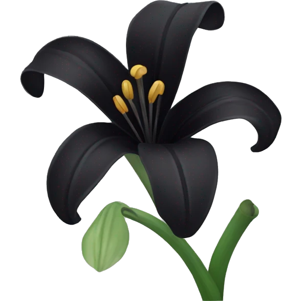 Black lily flower emoji