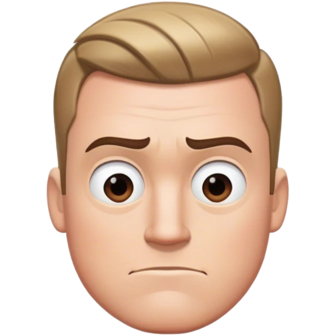 Realistic Mr incredible head without suit or eye mask but with haircut and straight face and left eye facing left and right eye facing right emoji