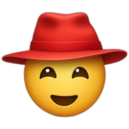 F with a red hat emoji