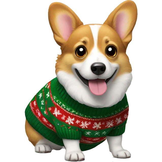 Corgi in Christmas sweater  emoji