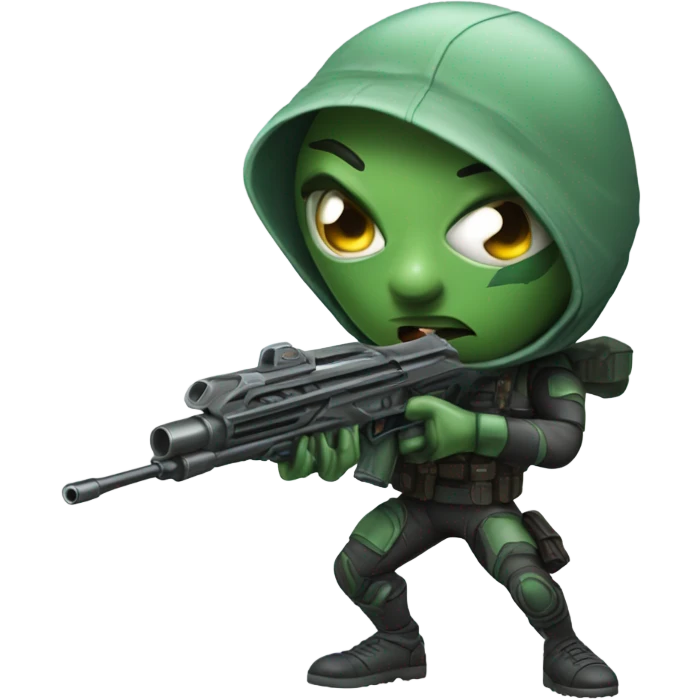 Martian hitman aiming rifle emoji