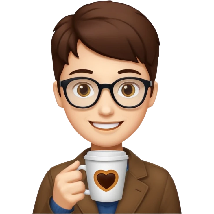 people with opticals  on holding coffee emoji