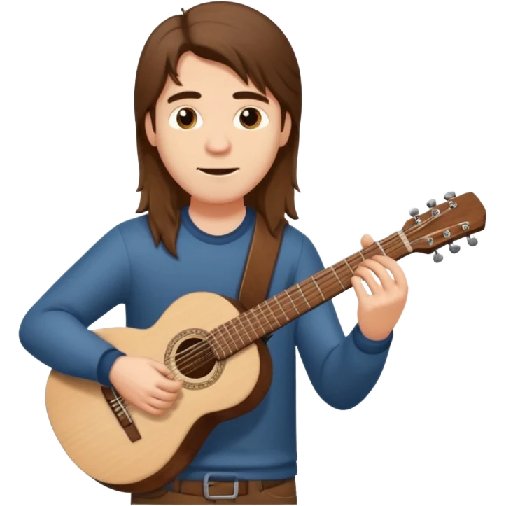 Guy with long hair guitarist emoji