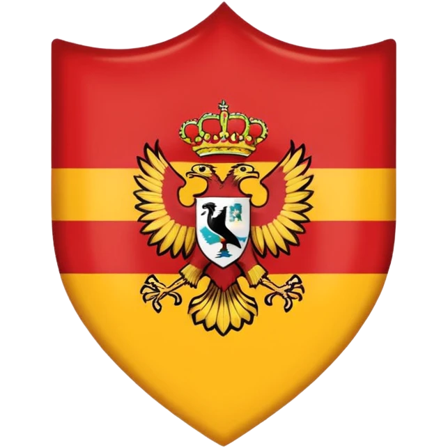 Bandera de españa con un águila marrón en el escudo emoji