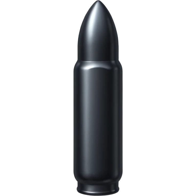 black very long bullet metallic 50 emoji