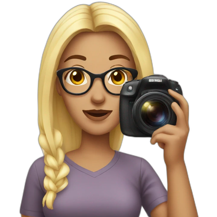 woman big camera selfie emoji