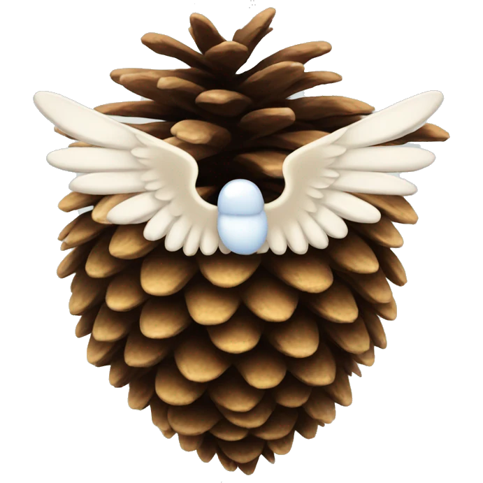 Pinecone with angel wings emoji