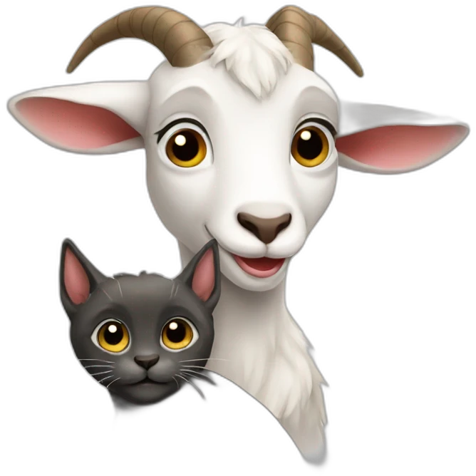 goat holding a cat emoji