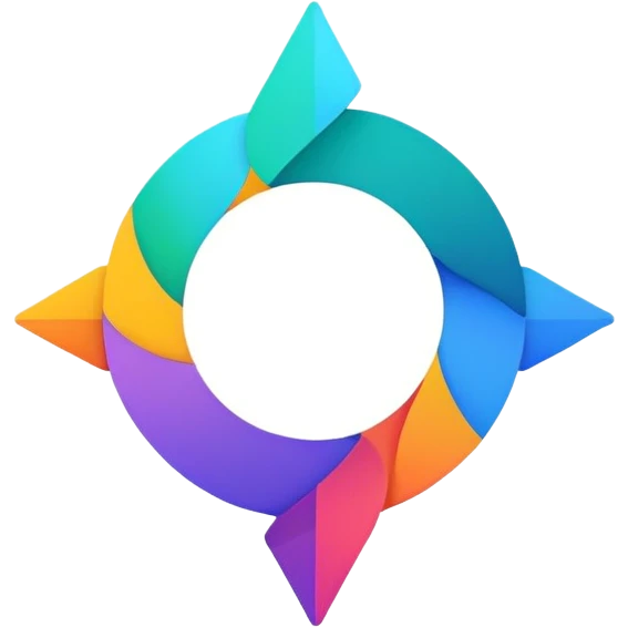 abstract colorful logo inspired by Google's Gemini AI, no text emoji