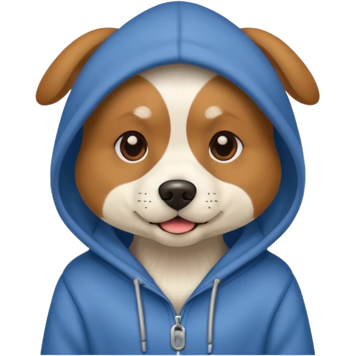 Dog wearing hoodie emoji