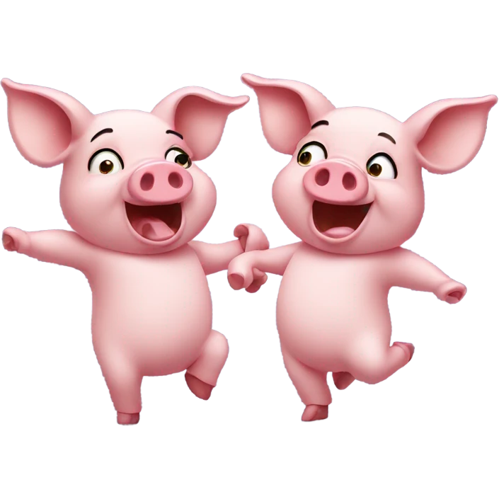 2 pigs dancing emoji