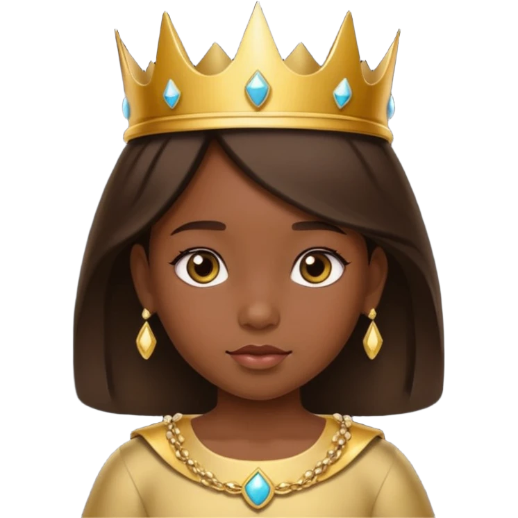 royal girl chid with dark skin emoji