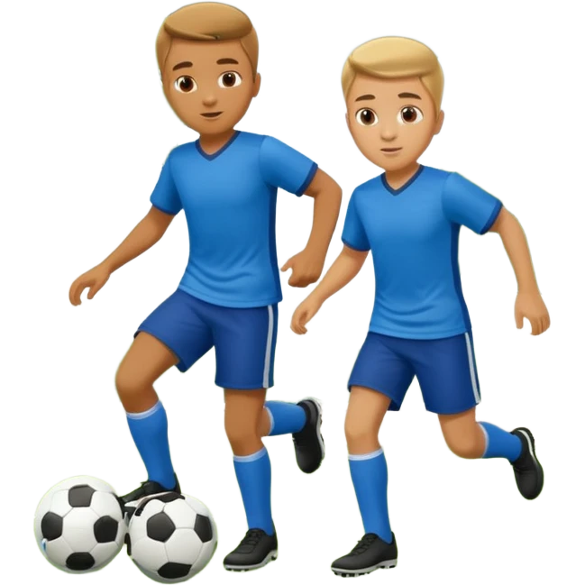 two brothers playings soccer in a park
 emoji