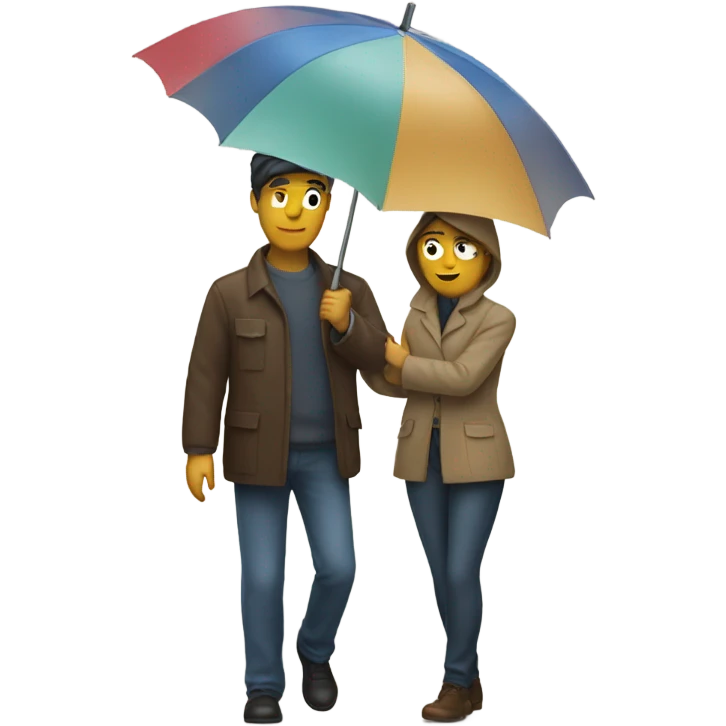 A person holding an umbrella over someone else emoji
