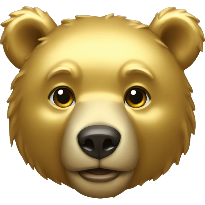 Gold bear head  emoji