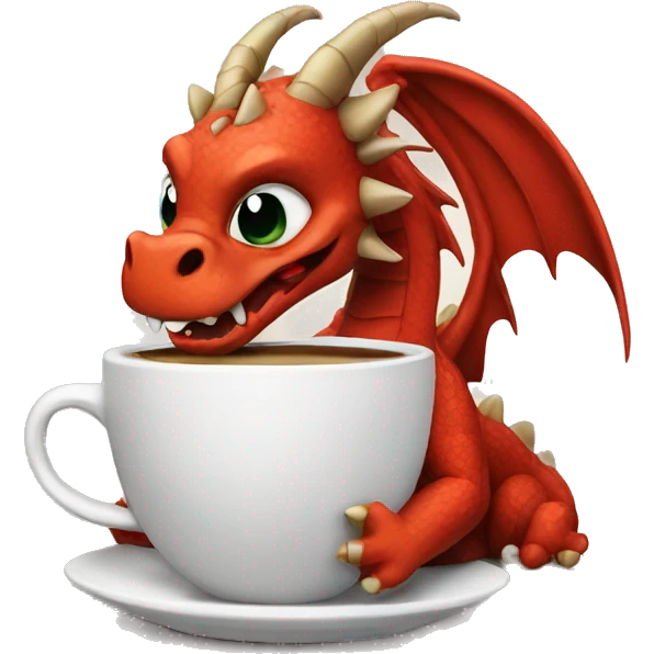 Dragon with coffee emoji