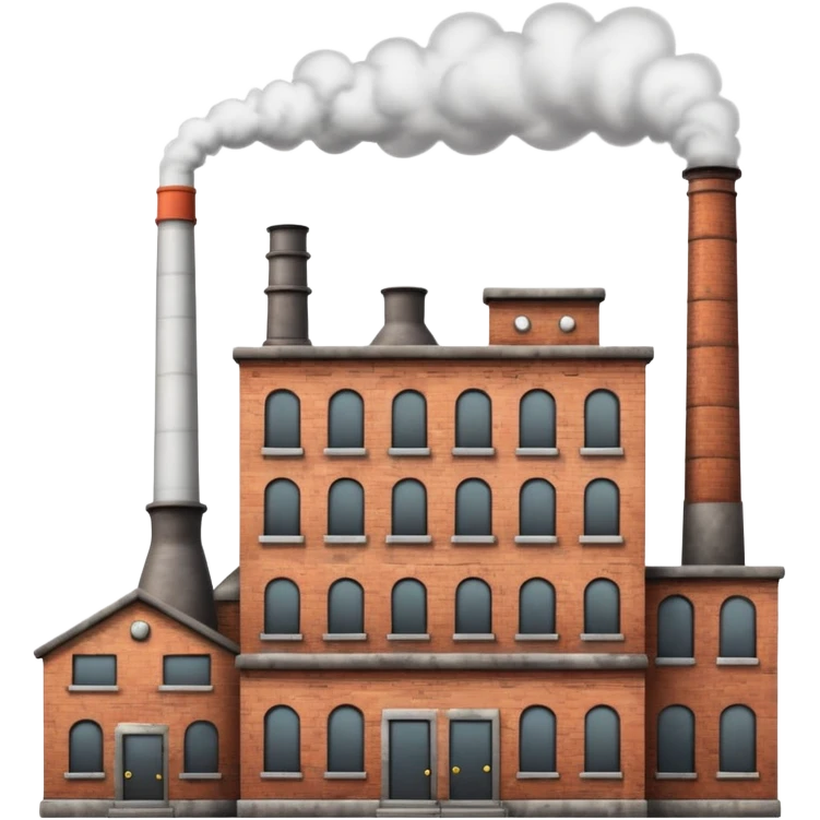 factory building with smokestacks, emoji style emoji