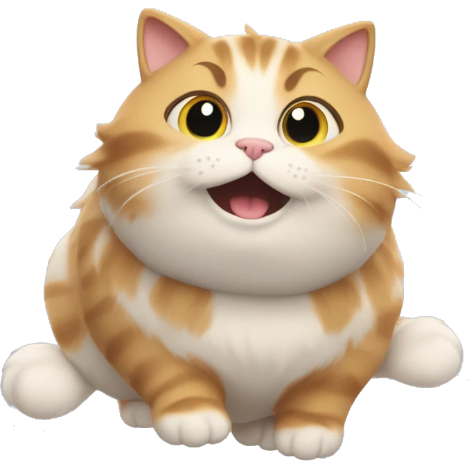 Furry cat which is really fat that is flying like an angel emoji