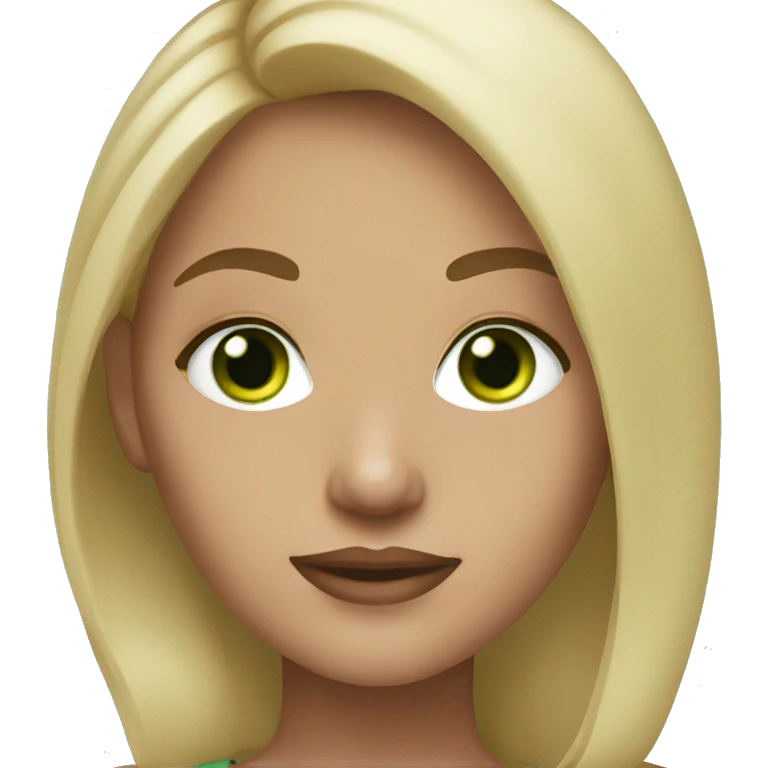 Woman darkblonde hair Green eyes light Skin  emoji