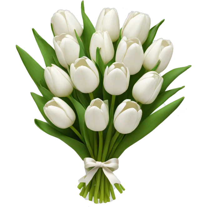 white tulip bouquet  emoji